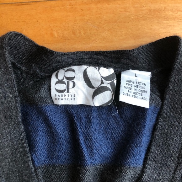 Barney’s CO-OP merino wool striped cardigan - Picture 2 of 3